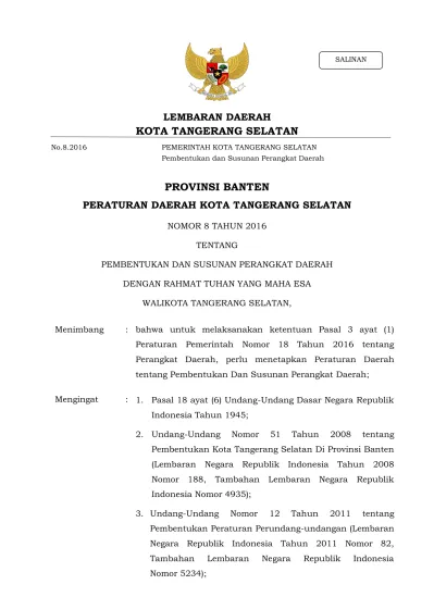 Kota Tangerang Selatan Provinsi Banten 1798