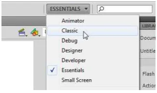 Gambar 29. Interface Adobe Flash dalam mode Classic 