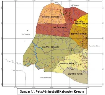 Gambar 4.1. Peta Administratif Kabupaten Keerom 