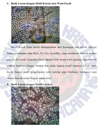 gambar besarnya bunga, burung dan daun, bagian motif isiannya kricak (batu 