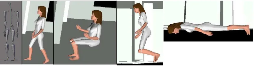 Figure 4. Realized motions for a simulated person on the basis of the H-Anim Model. 