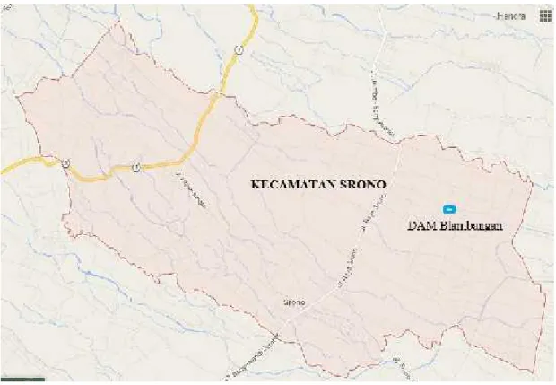 Gambar 3.1 Peta Lokasi Kecamatan Srono