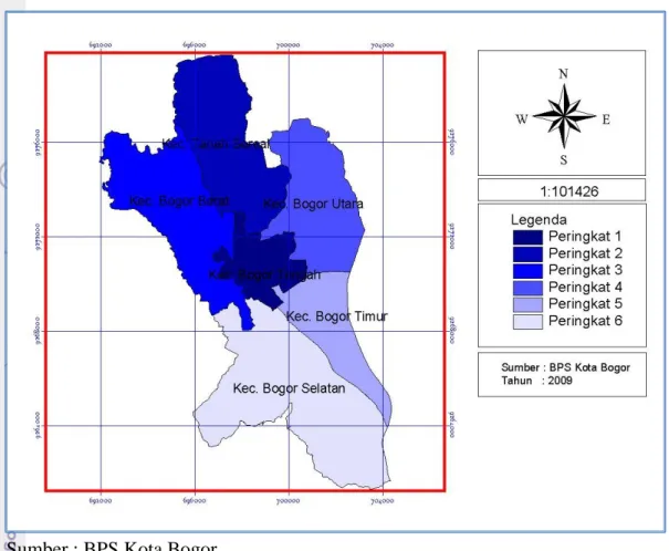Gambar 4.1. Potensi Fasilitas Umum menurut Kecamatan di Kota Bogor 