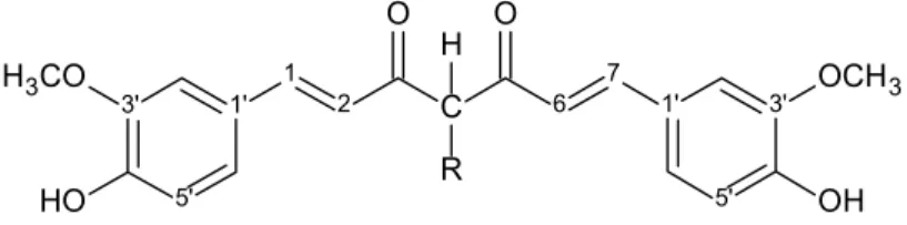 Gambar 3. Struktur Kimia Turunan 4-alkil kurkumin
