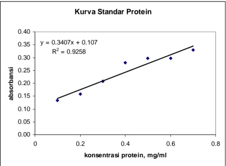 Gambar B.1  Kurva standar protein 