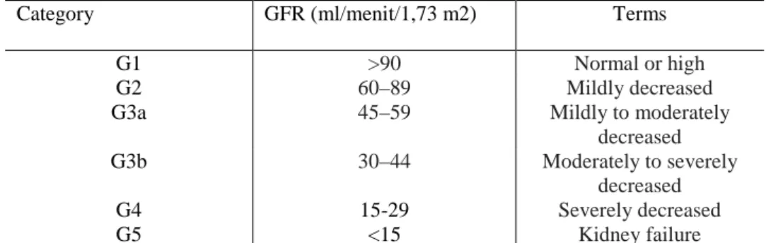 Tabel 2.5 GFR categories in CKD