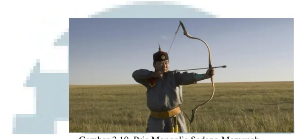 Gambar 3.10. Pria Mongolia Sedang Memanah 