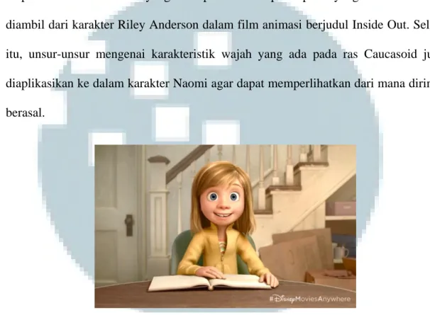 Gambar 3.2. Karakter Riley Anderson dalam Film Inside Out 