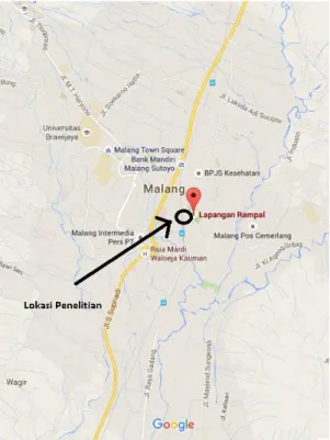 Gambar 3.1 Lokasi Jalan  Patimura di Kota Malang 