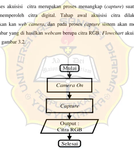 Gambar 3.2. Flowchart Akuisisi Citra. 