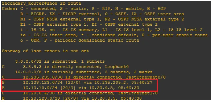Gambar 5-5 Status BGP ISP Router 