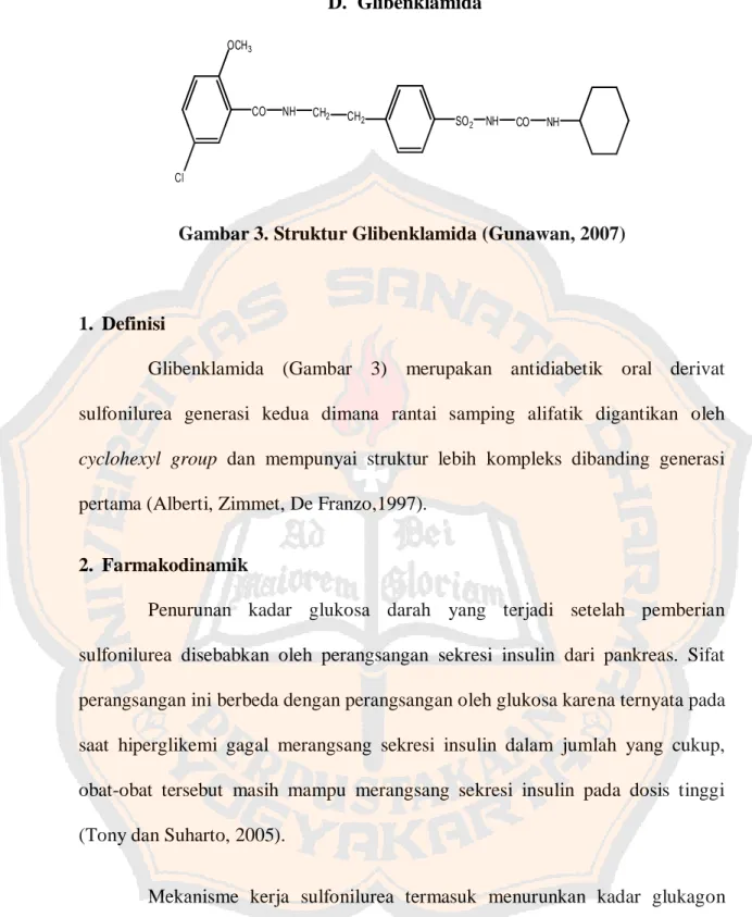 Gambar 3. Struktur Glibenklamida (Gunawan, 2007) 