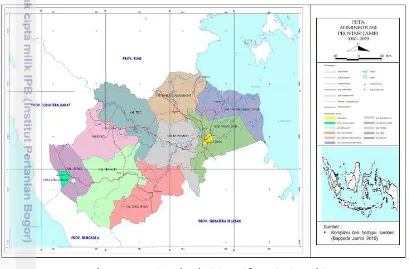 Gambar 7 Peta wilayah administratif Provinsi Jambi 