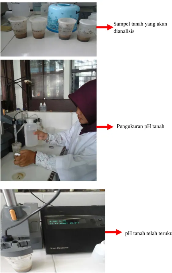 Gambar 9.  Pengukuran sampel pH tanah di Laboratorium Riset dan Teknologi  Fakultas Pertanian Universitas Sumatera Utara  