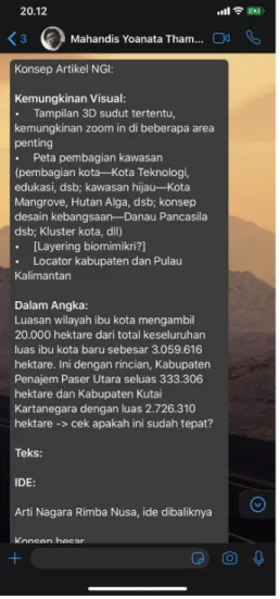 Gambar 3.4: Instruksi dan Hasil Riset  ​Managing Editor 