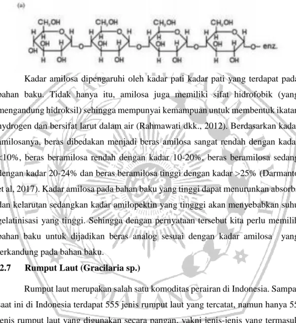 Gambar 2. Struktur Amilosa (Sari dkk., 2020) 