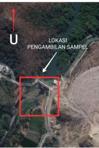 Gambar 1. Peta lokasi penelitian di Bendung Karet Baturiti Lombok Barat 