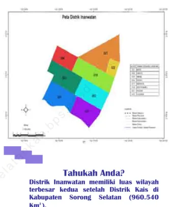 Gambar 1.1 Peta Distrik Inanwatan Luas Wlayah Distrik Inanwatan Terbesar Kedua Di Kabupaten 