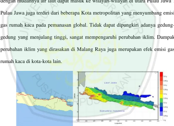Gambar 1.1. Peta Pulau Jawa rentan terhadap perubahan iklim  (www.siej.or.id) 