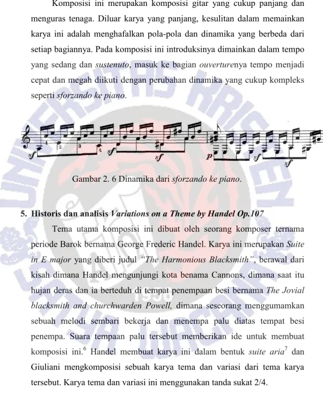 Gambar 2. 6 Dinamika dari sforzando ke piano. 