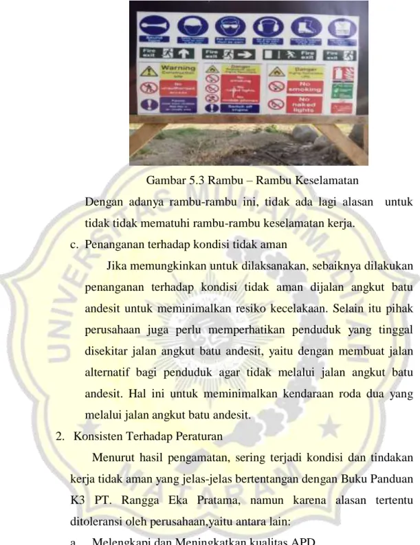 Gambar 5.3 Rambu – Rambu Keselamatan 