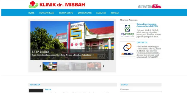 Gambar 4. 1 Tampilan Website Klinik dr. Misbah 