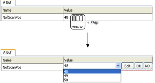 Gambar 9. Ilustrasi cara input nilai parameter dengan click tombol kiri mouse + tekan tombol Shift 