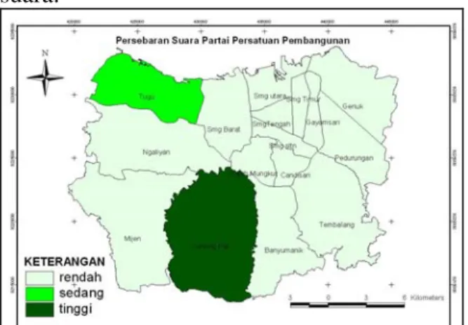 Gambar 4.6  Persebaran Suara Partai  Kebangkitan Nasional Ulama 