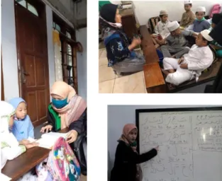 Foto : Kegitan Belajar Mengaji  Untuk  Anak   – anak  Pada TPQ Al- Hik mah dan TPQ 