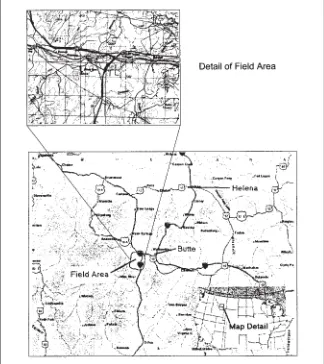 Figure 1.3Sand Creek drainage basin southwestern Montana and field area detail.[Adapted from Borduin (1999).]