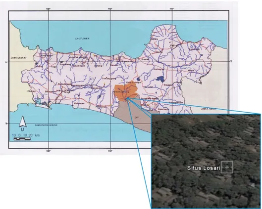 Gambar 1.1. Peta Lokasi Candi Losari di Jawa Tengah 