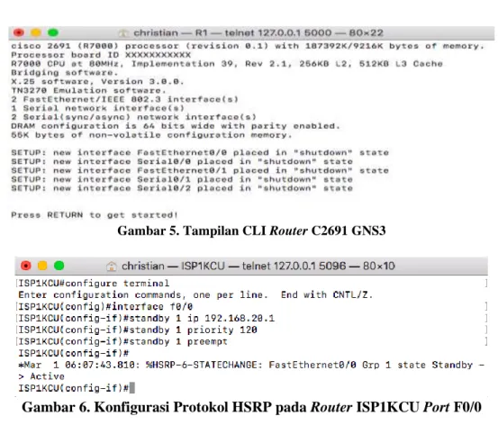 Gambar 5. Tampilan CLI Router C2691 GNS3 
