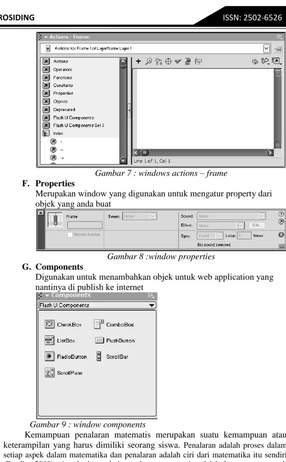 Gambar 8 :window properties  G.  Components 