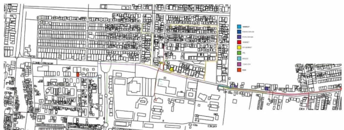 Gambar 2. Behaviour Mapping Jalan Rungkut Madya Surabaya UPN ”Veteran” Jawa Timur  Sumber: Hasil Analisis, 2019 