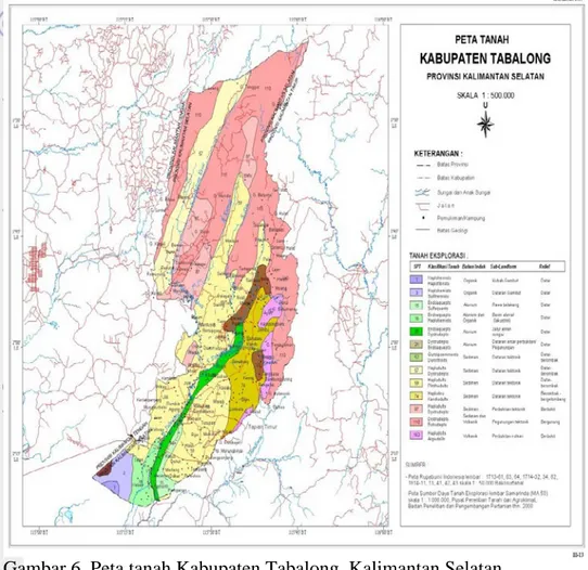 Gambar 6  Peta tanah Kabupaten Tabalong, Kalimantan Selatan 
