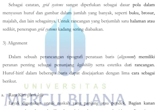 Gambar 3.4 Rata kiri  Sumber : Risca (2015) 