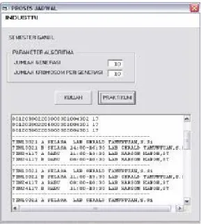 Gambar 3.4. Form Proses Jadwal  Nama antarmuka : Proses Jadwal  