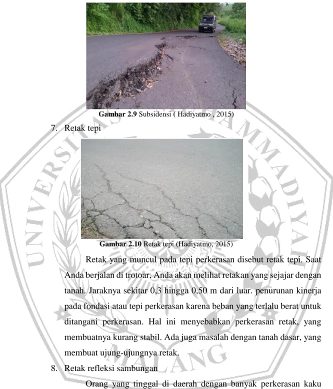 Gambar 2.10 Retak tepi (Hadiyatmo, 2015) 