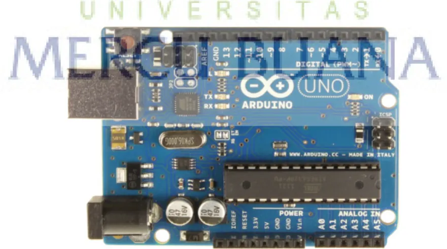 Gambar 2.1 Bentuk Board Arduino uno 