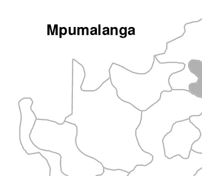 Figure 7.1 Location of Mpumalanga Province in South Africa