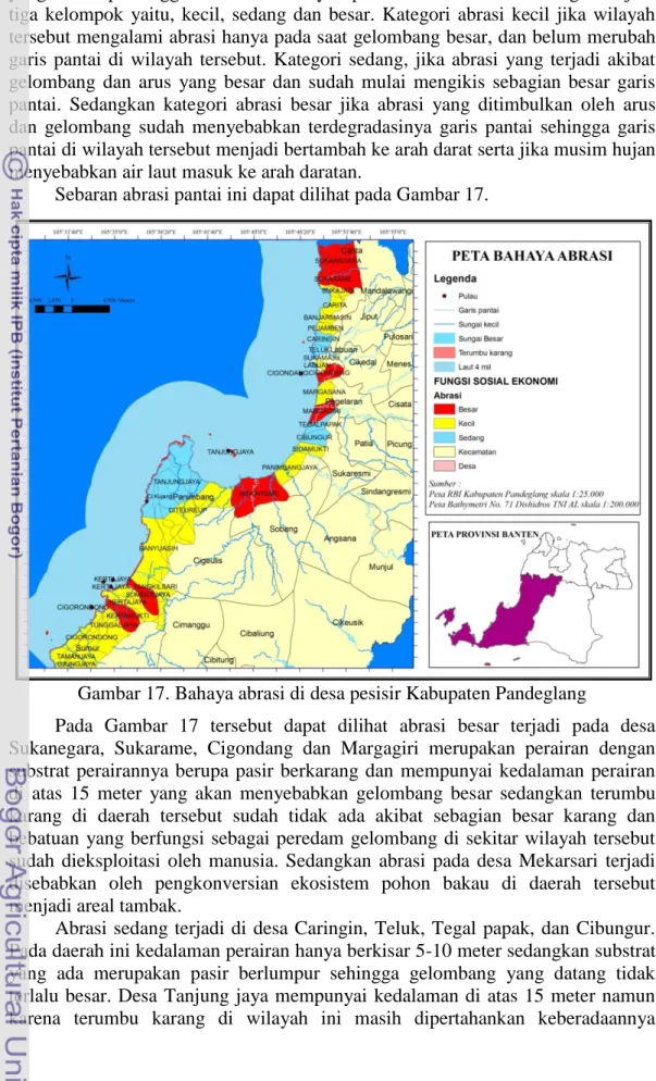 Gambar 17. Bahaya abrasi di desa pesisir Kabupaten Pandeglang 