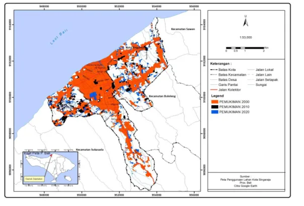 Gambar 4. Analisis Perkembangan Permukiman di Pinggiran Kota Singaraja 