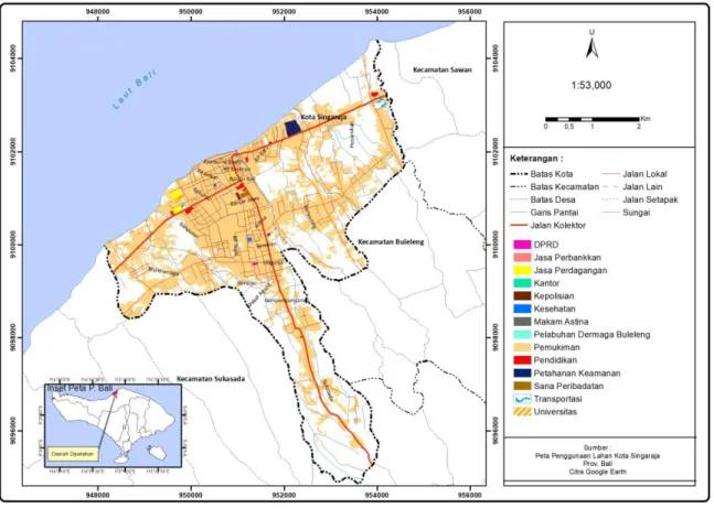 Gambar 6. Kepadatan Lahan di Pinggiran Kota Singaraja Tahun 2021