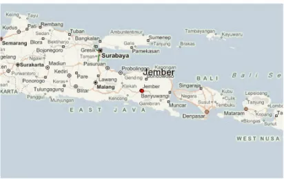 Gambar 2.2 Peta Lokasi Kabupaten Jember 