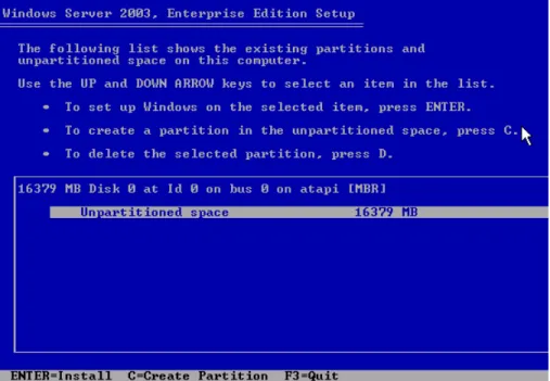 Gambar 4.15 Instalasi Microsoft Windows S erver 2003 Tahap 2 
