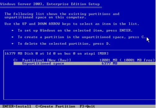 Gambar 4.19 Instalasi Microsoft Windows S erver 2003 Tahap 6 
