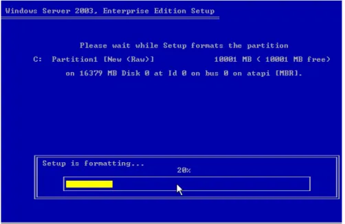 Gambar 4.22 Instalasi Microsoft Windows S erver 2003 Tahap 9 