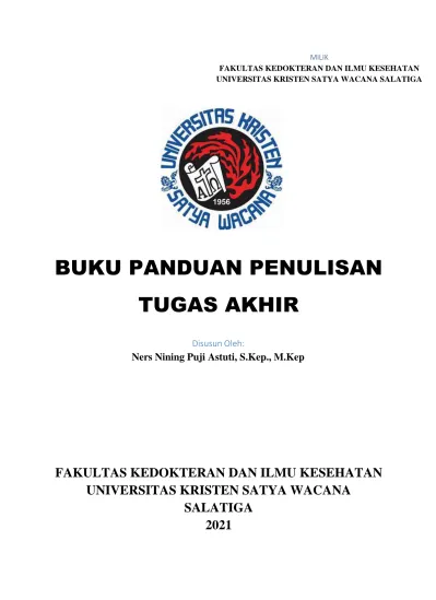 BUKU PANDUAN PENULISAN TUGAS AKHIR