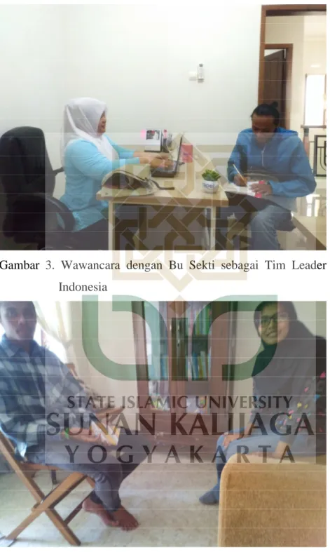 Gambar  3.  Wawancara  dengan  Bu  Sekti  sebagai  Tim  Leader  Rapel  Indonesia 