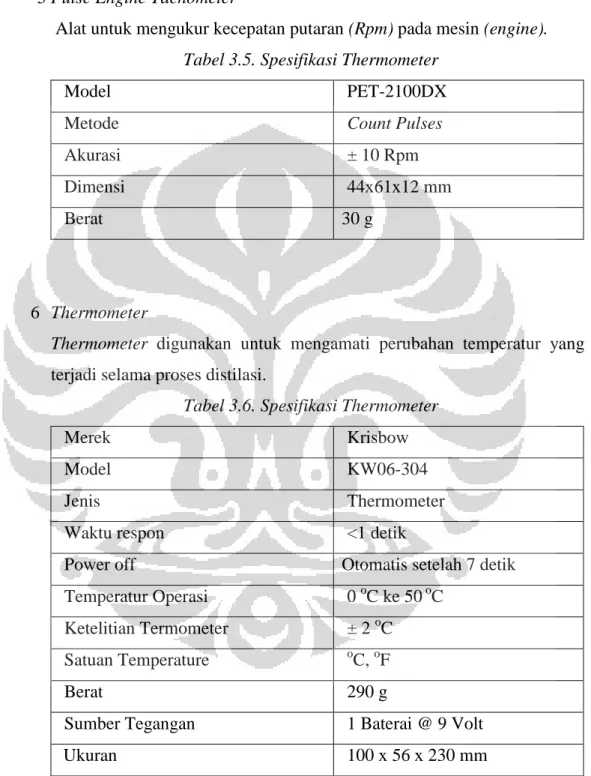 Tabel 3.6. Spesifikasi Thermometer 